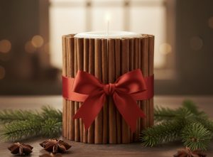 DIY Zimtkerze selbst gemachte Weihnachtsdeko