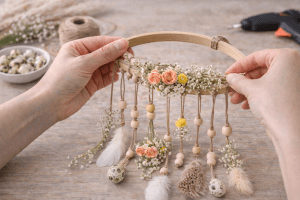 DYI Deko - Hängende Frühlingsdeko aus Naturmaterialien