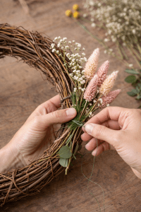 DIY Deko - Frühlingskranz aus Naturmaterialien