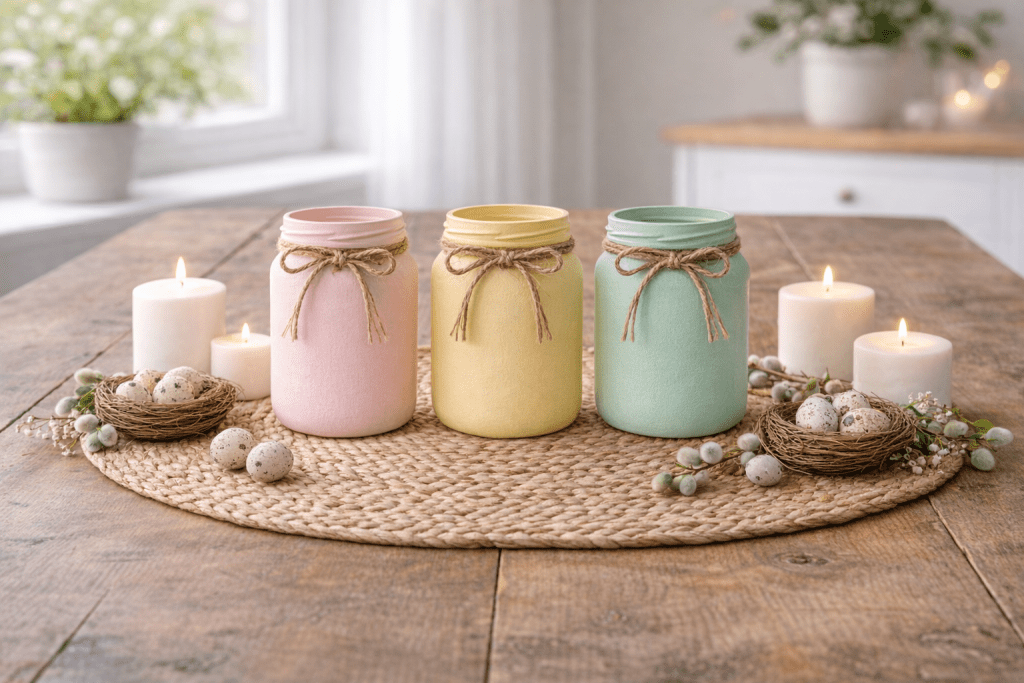 DIY Deko - Frühlingshafte Tischdeko mit Naturakzenten