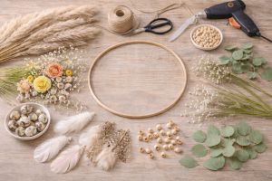 DYI Deko - Hängende Frühlingsdeko aus Naturmaterialien