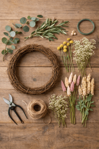 DIY Deko - Frühlingskranz aus Naturmaterialien