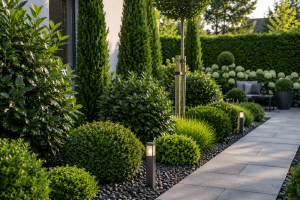 Immergrüne Pflanzen für einen modernen pflegeleichten Garten
