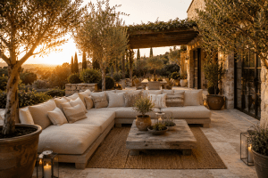 Mediterranes Outdoor-Wohnzimmer mit Toskana-Flair
