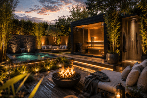 Luxuriöse Wellness-Oase im eigenen Garten mit Sauna und Outdoor-Spa